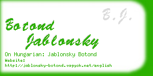 botond jablonsky business card